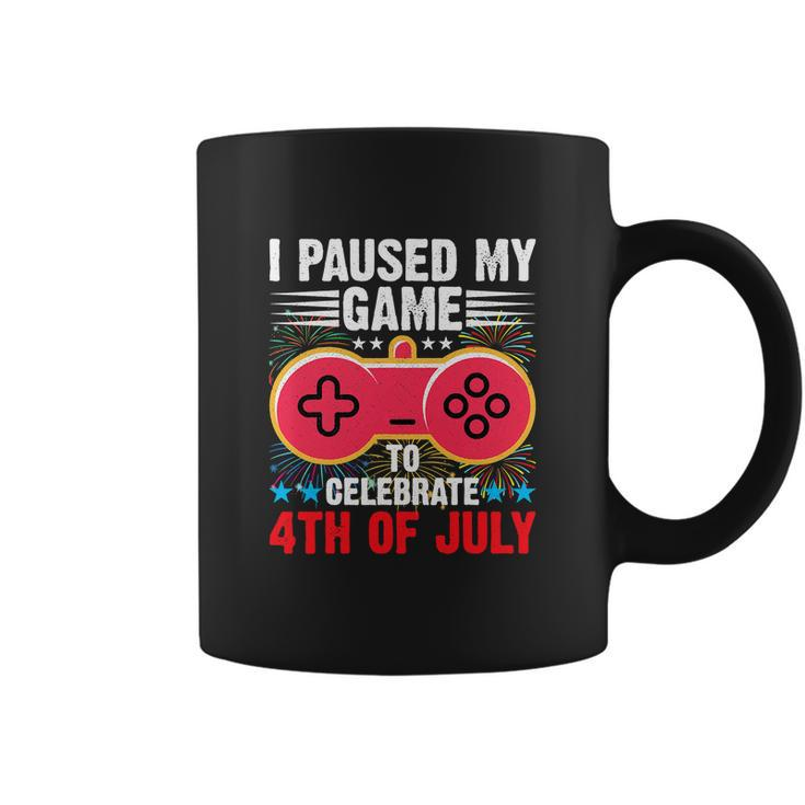Gamer Funny I Paused My Game To Celebrate 4Th Of July Coffee Mug