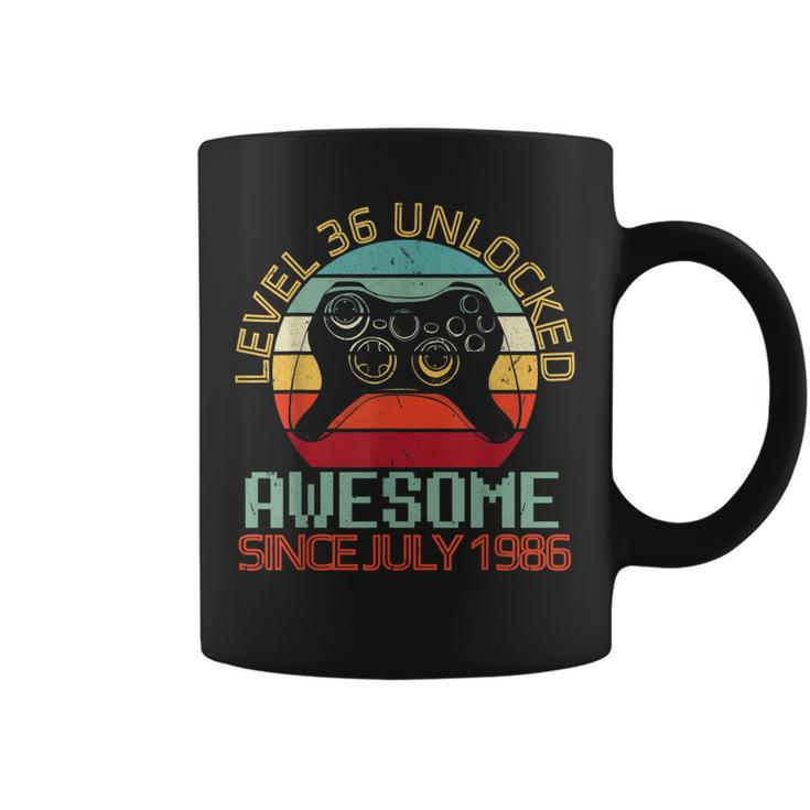 Gamer Level 36 Yrs Birthday Unlocked Awesome Since July 1986  Coffee Mug