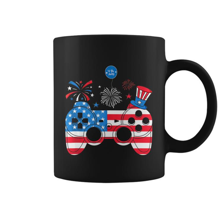 Gamer Video Gaming 4Th Of July Funny Men Boys American Flag Coffee Mug