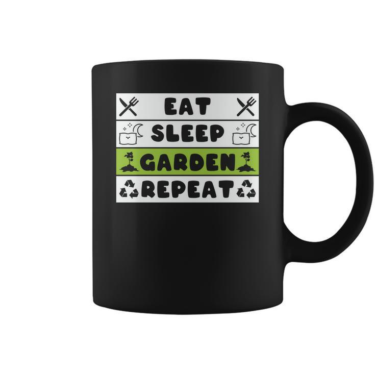 Gardening Eat Sleep Garden Repeat Design Coffee Mug