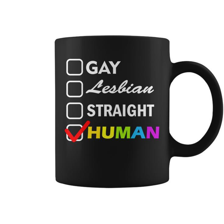 Gay Lesbian Straight Human Tshirt Coffee Mug