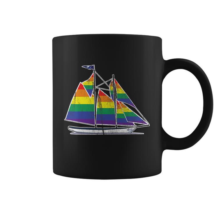 Gay Pride Sailboat Lgbt Lgbtq Rainbow Flag Coffee Mug