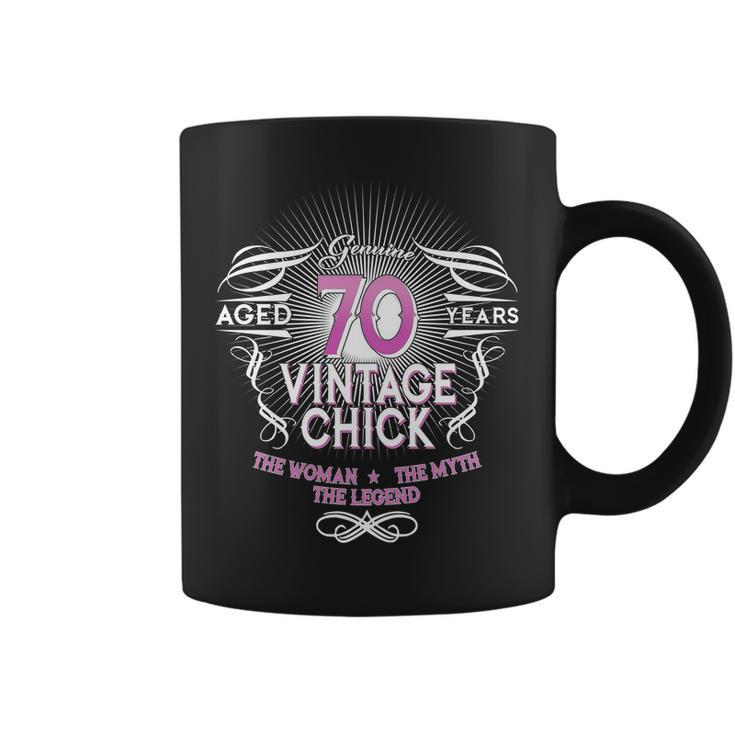 Genuine Aged 70 Years Vintage Chick 70Th Birthday Tshirt Coffee Mug