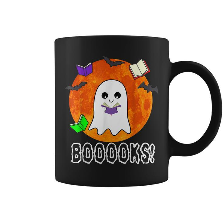 Ghost Book Boo Reading Booooks Halloween Library Teachers Coffee Mug