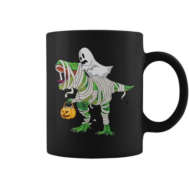 Ghost Riding T Rex Mummy Dinosaur Halloween  Coffee Mug