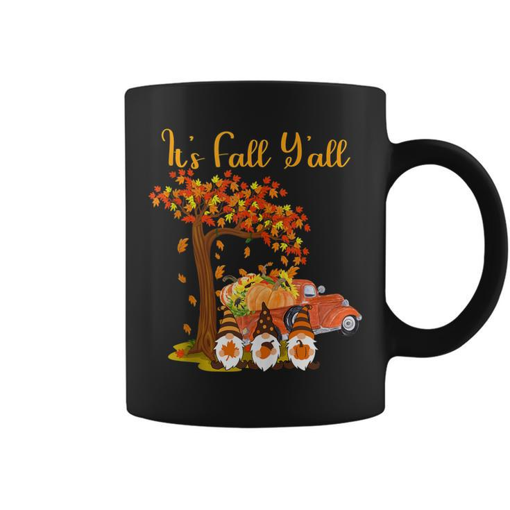 Gnomes Its Fall Yall Truck Pumpkin Tree Autumn Halloween  Coffee Mug