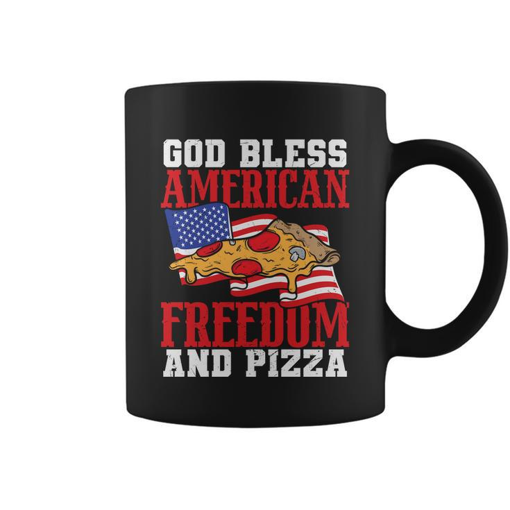 God Bless American Freedom And Pizza Plus Size Shirt For Men Women And Family Coffee Mug