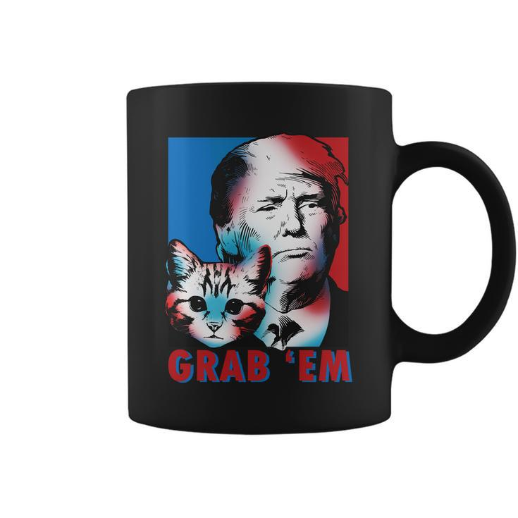 Grab Em Cat Funny Pro Trump Tshirt Coffee Mug
