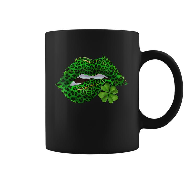 Green Lips Sexy Irish Leopard Shamrock St Patricks Day Graphic Design Printed Casual Daily Basic Coffee Mug