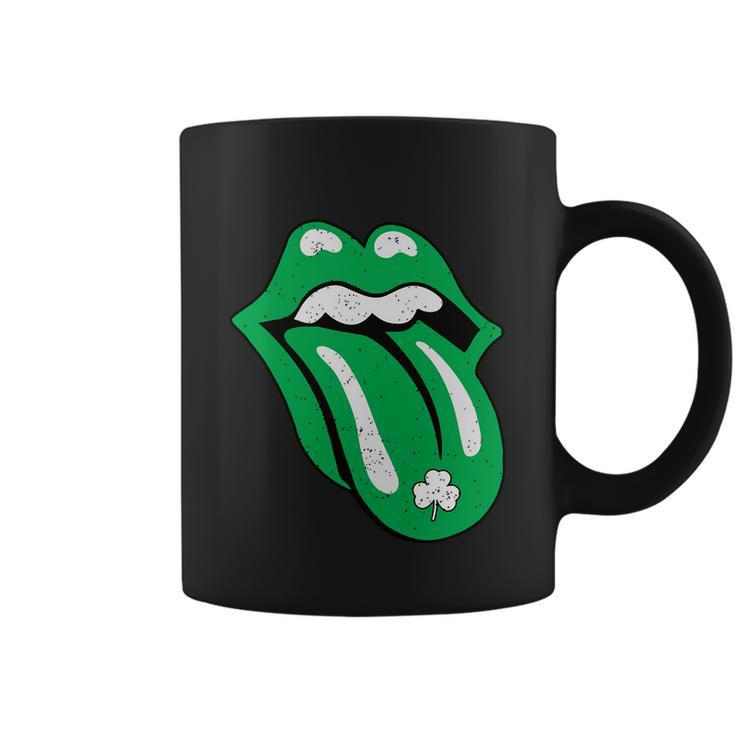 Green Lips Tongue Irish Shamrock St Patricks Day Gift Coffee Mug