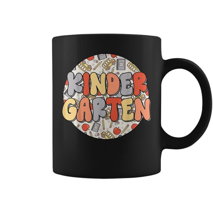 Groovy Kindergarten Vibes Retro Teachers Kids Back To School  Coffee Mug