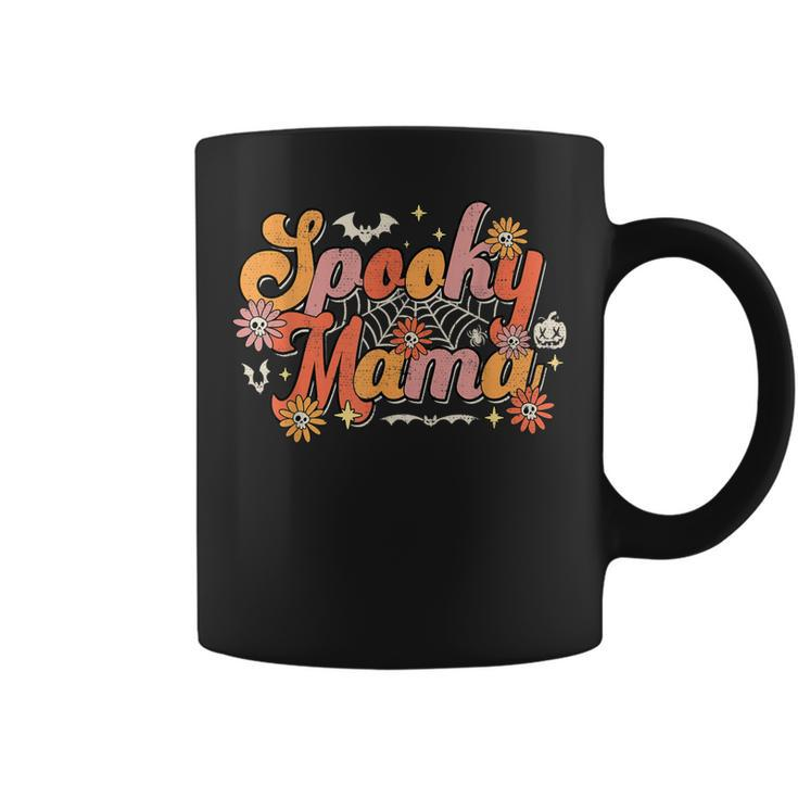 Groovy Spooky Mama Retro Halloween Ghost Witchy Spooky Mom  Coffee Mug