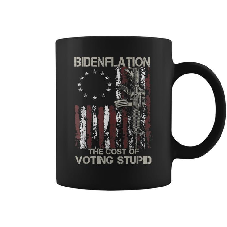 Gun Usa Flag Patriots Bidenflation The Cost Of Voting Stupid  Coffee Mug