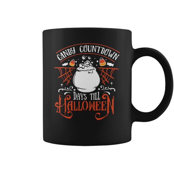 Halloween Candy Countdown Days Till Halloween -  Orange And White Coffee Mug