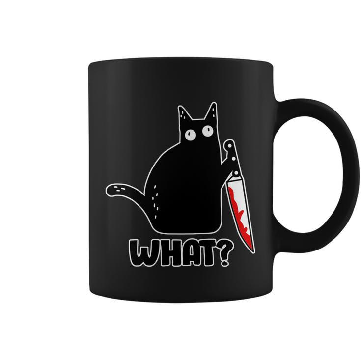 Halloween Cat What Bloody Knife Coffee Mug