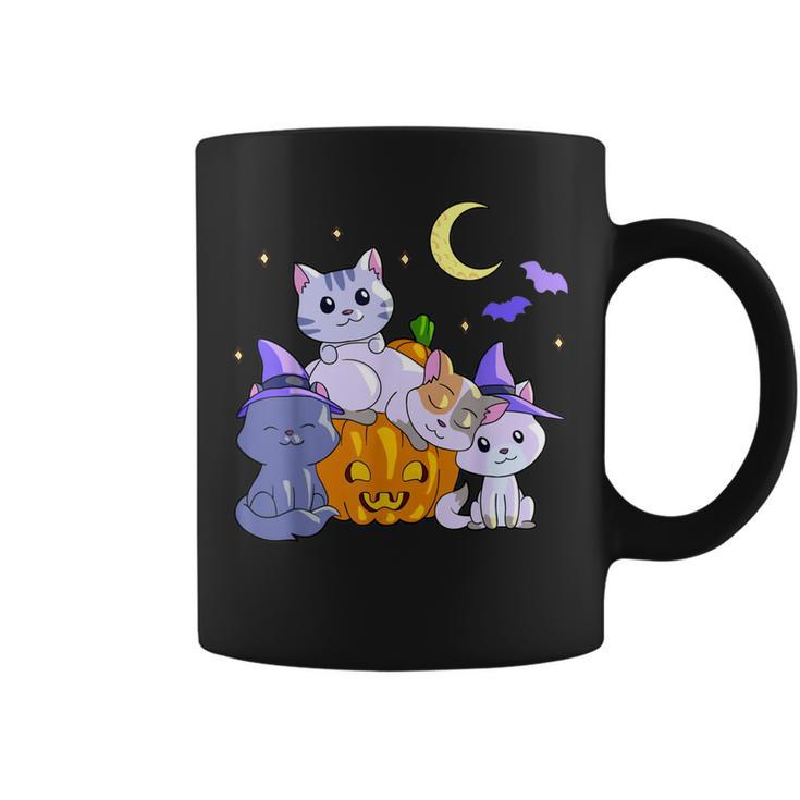 Halloween Cats Anime Cat Kawaii Neko Pumpkin Cat Lover Witch  V3 Coffee Mug