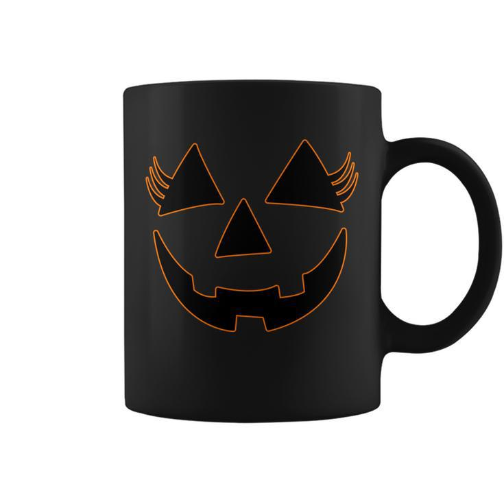 Halloween Jack-O-Lantern With Lashes Tshirt Coffee Mug