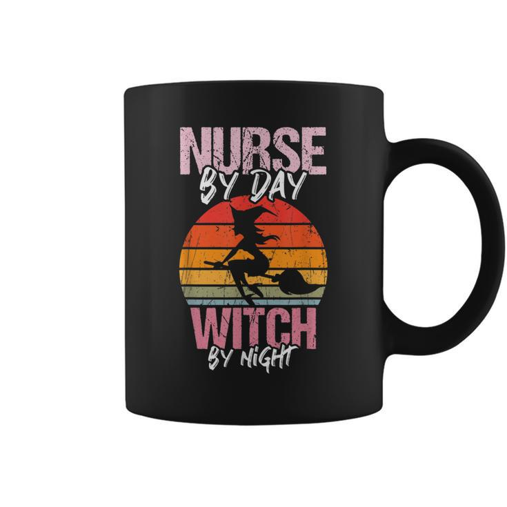 Halloween Nurse Costume Vintage Nurse By Day Witch By Night  Coffee Mug