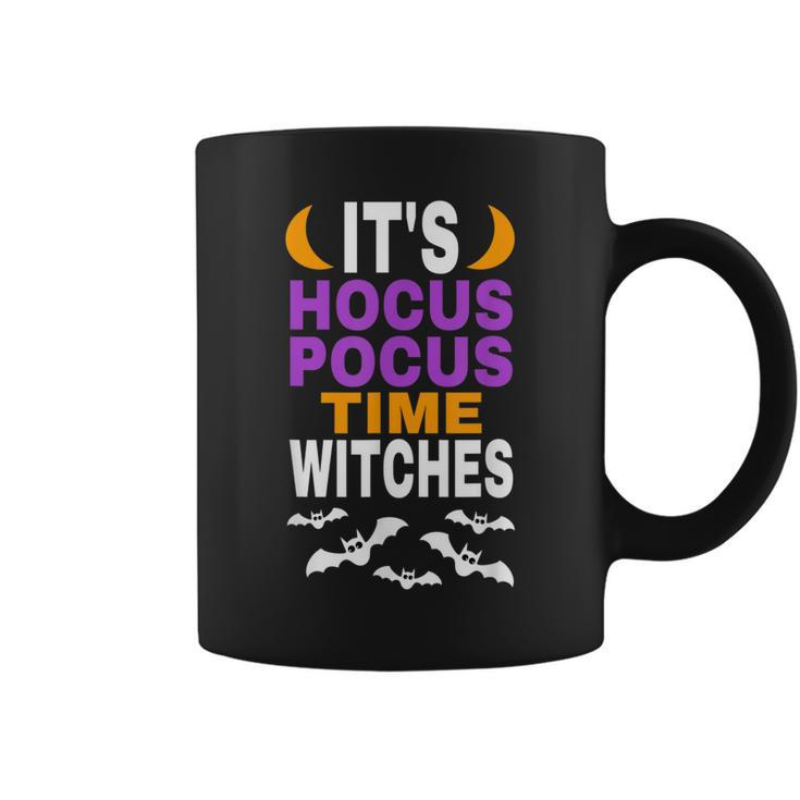 Halloween T  Its Hocus Pocus Time Witches Bats Flying Coffee Mug