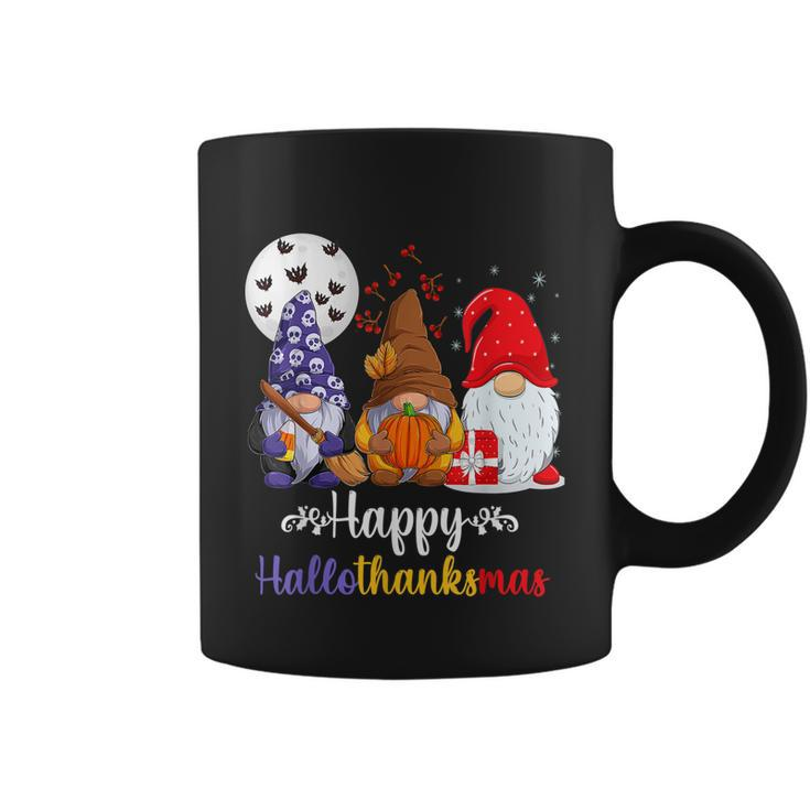 Halloween Thanksgiving Christmas Happy Hallothanksmas Gnomes  V9 Coffee Mug