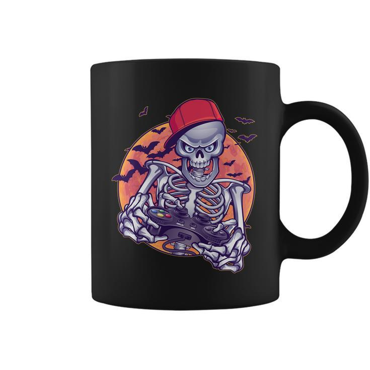 Halloween Video Gamer Skeleton Tshirt Coffee Mug