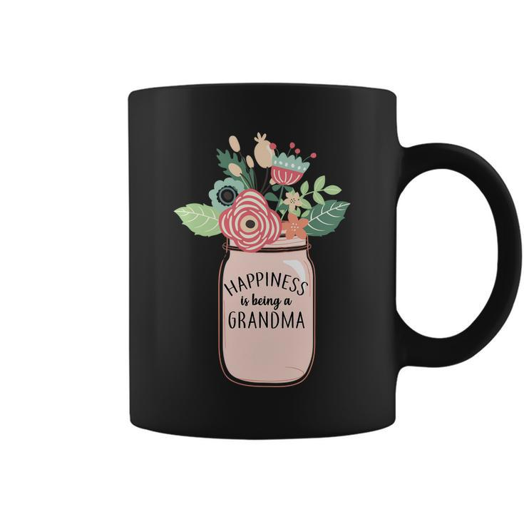 Happiness Is Being A Grandma Flower Coffee Mug