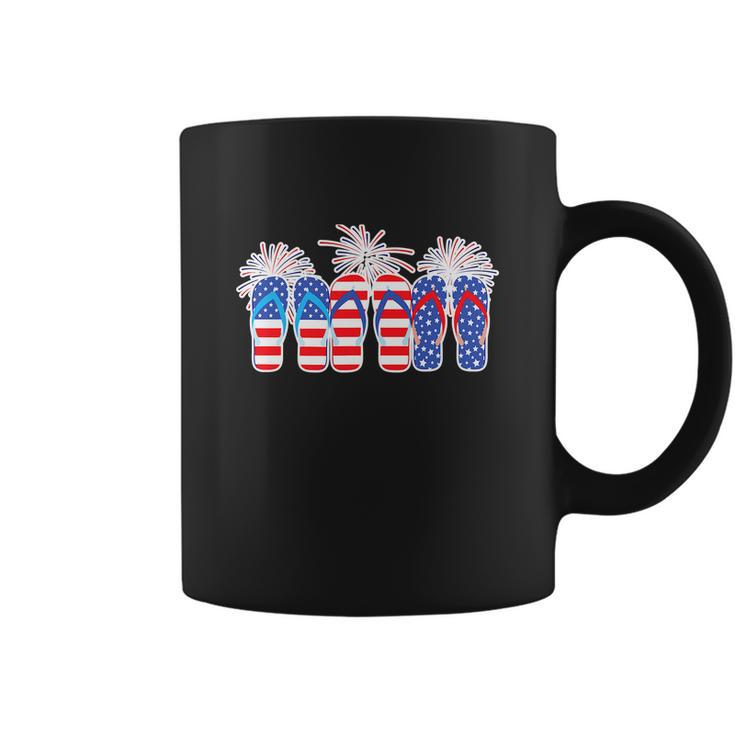 Happy 4Th Of July Flip Flops American Flag Coffee Mug