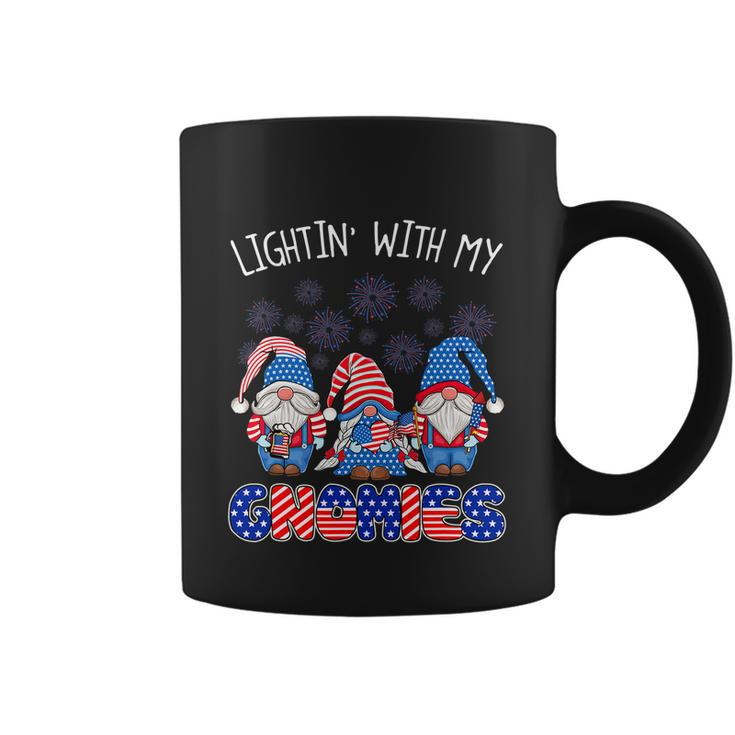 Happy 4Th Of July Lightin With My Gnomes Fireworks Coffee Mug