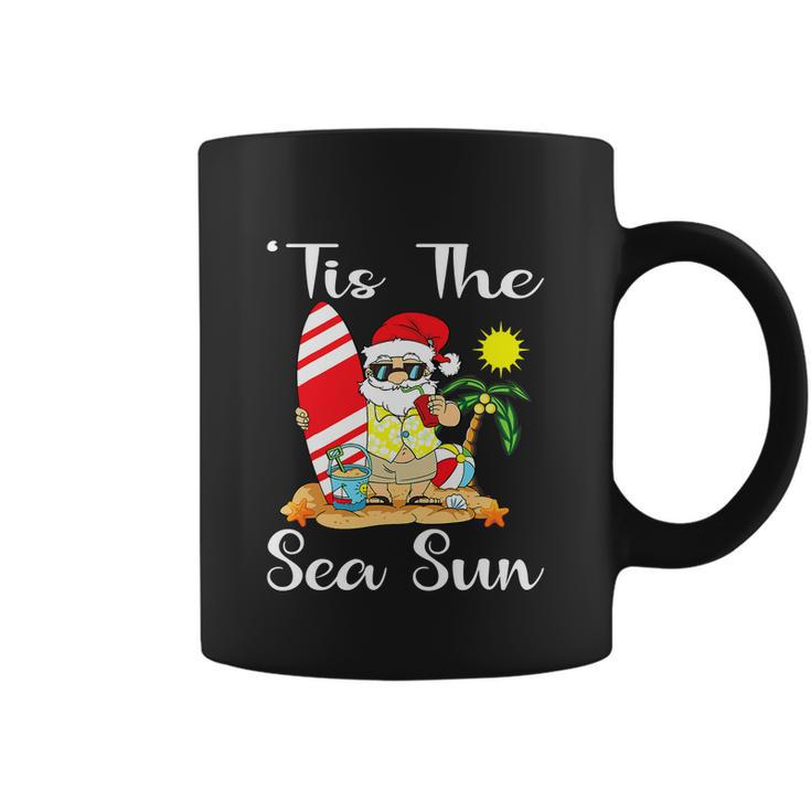 Happy Christmas In July Santa Surfing Lake Party Coffee Mug