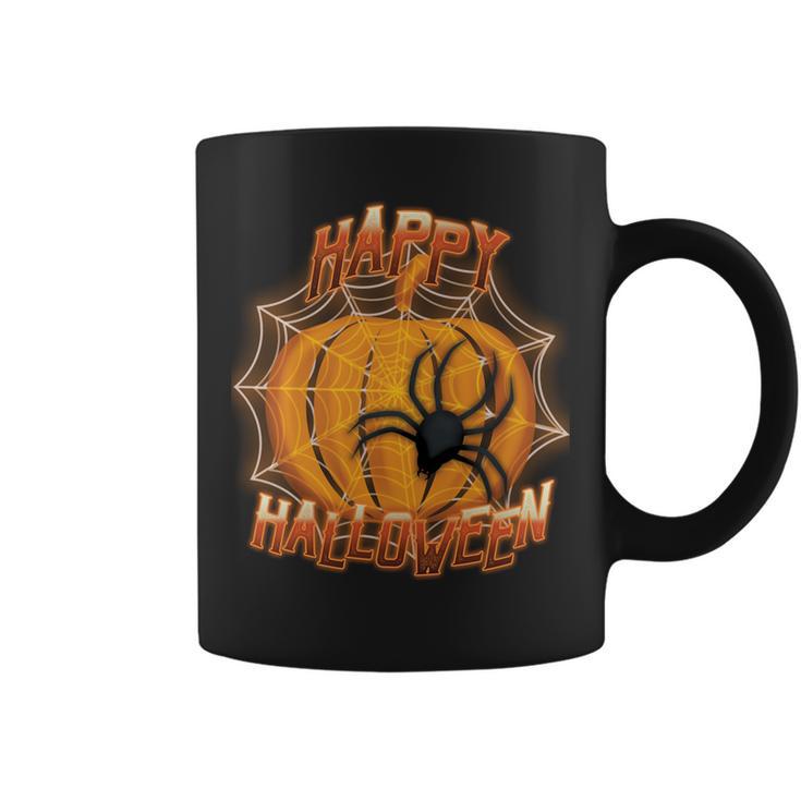 Happy Halloween Spiderweb Pumpkin Coffee Mug