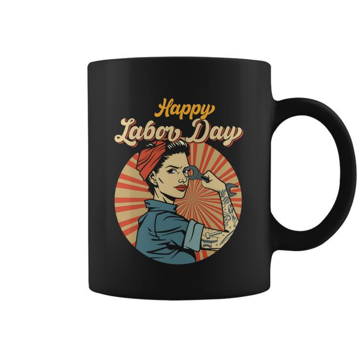 Happy Labor Day Gift Girl Strong Worker Movement Employer Funny Gift Coffee Mug