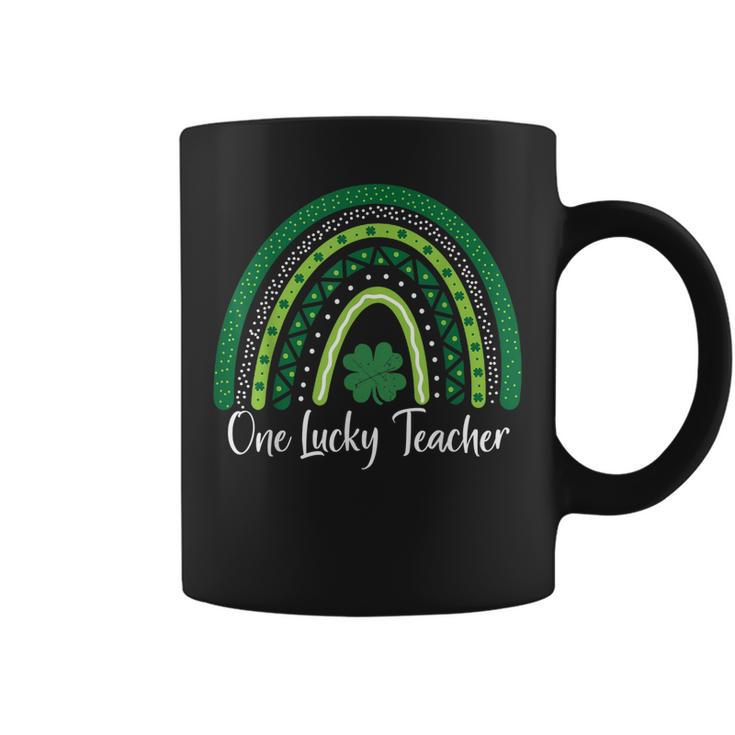 Happy St Patricks Day Cute One Lucky Teacher Rainbow Outfit  Coffee Mug
