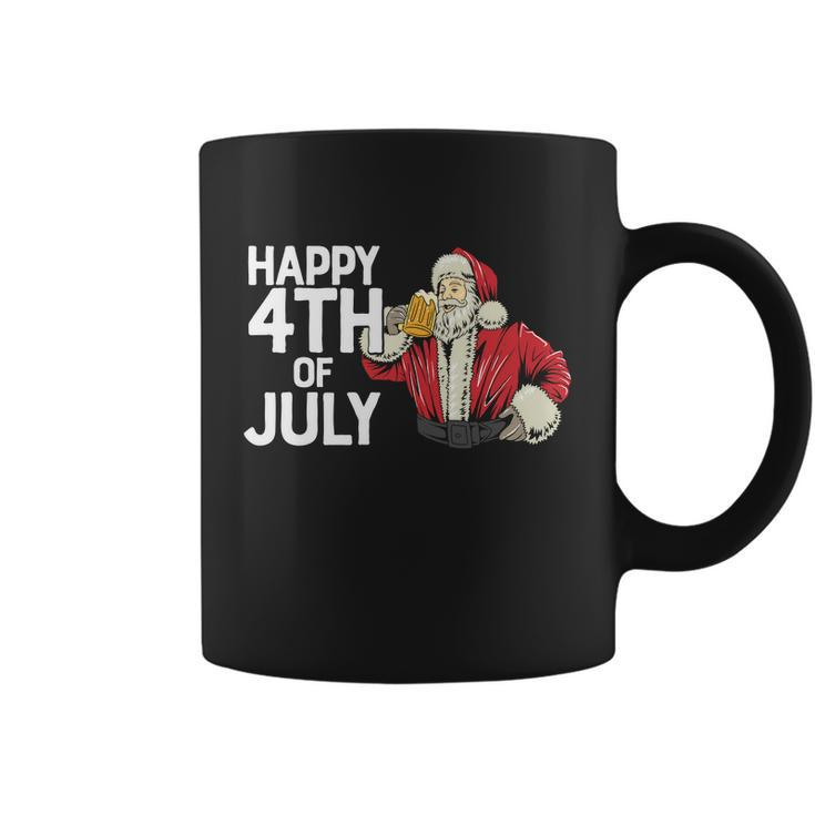 Happy Th Of July Santa Christmas In July Coffee Mug