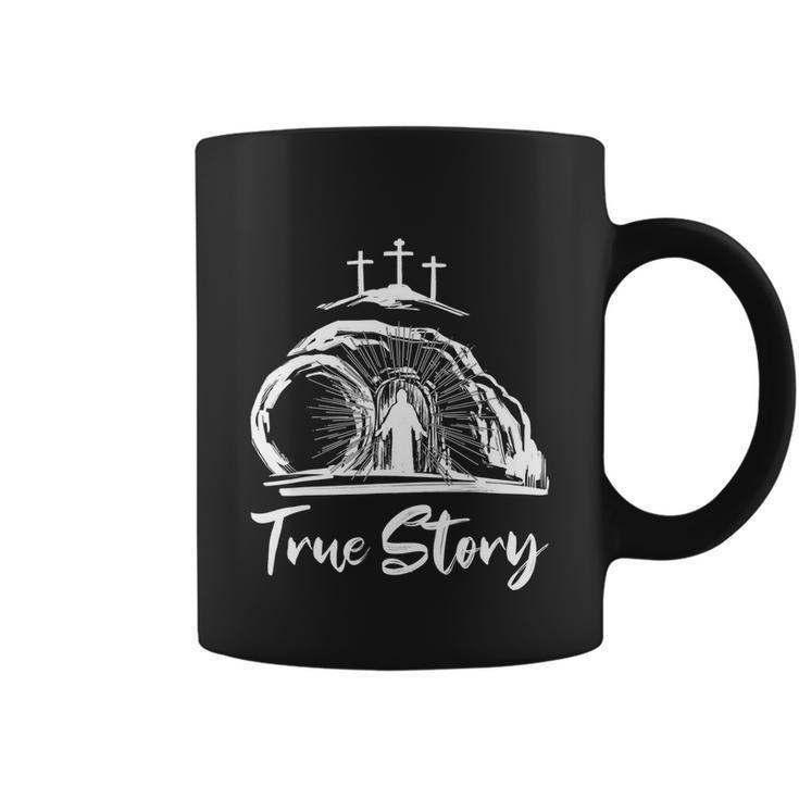 He Is Risen Cross Jesus Easter Day Christians True Story Coffee Mug