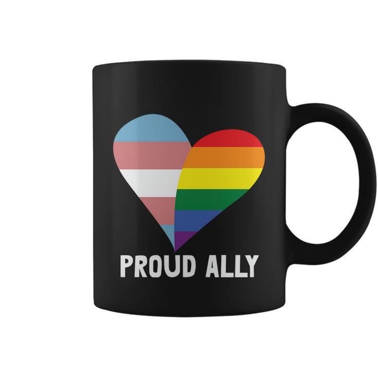 Heart Proud Ally Lgbt Gay Pride Lesbian Bisexual Ally Quote Coffee Mug