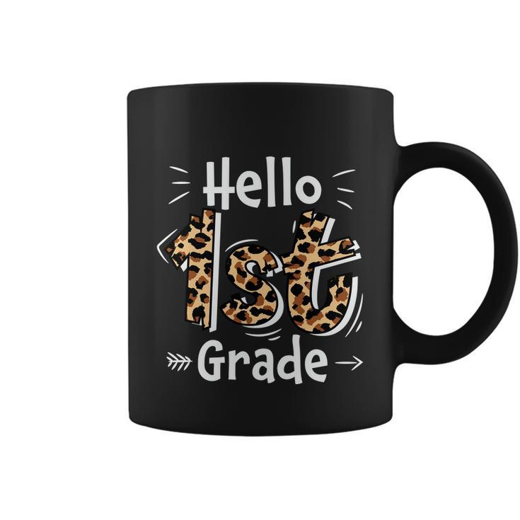 Hello 1St Grade Leopard Back To School First Day Of School Coffee Mug