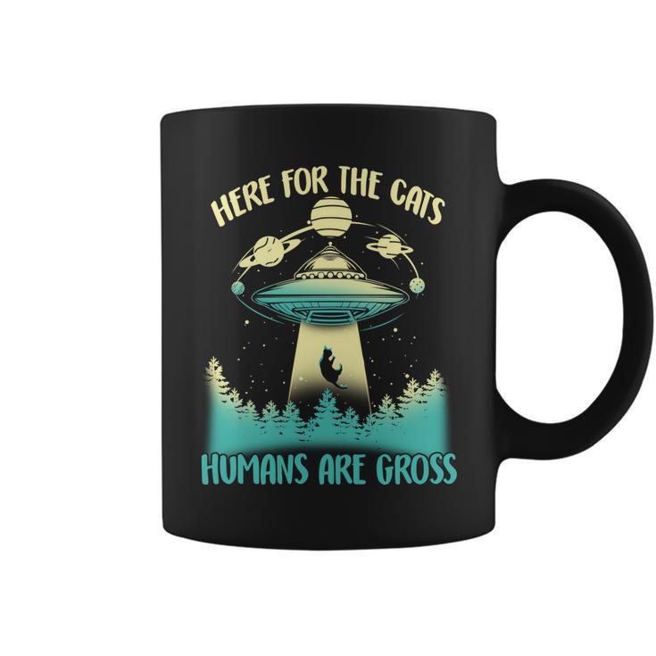 Here For The Cats Humans Are Gross Coffee Mug