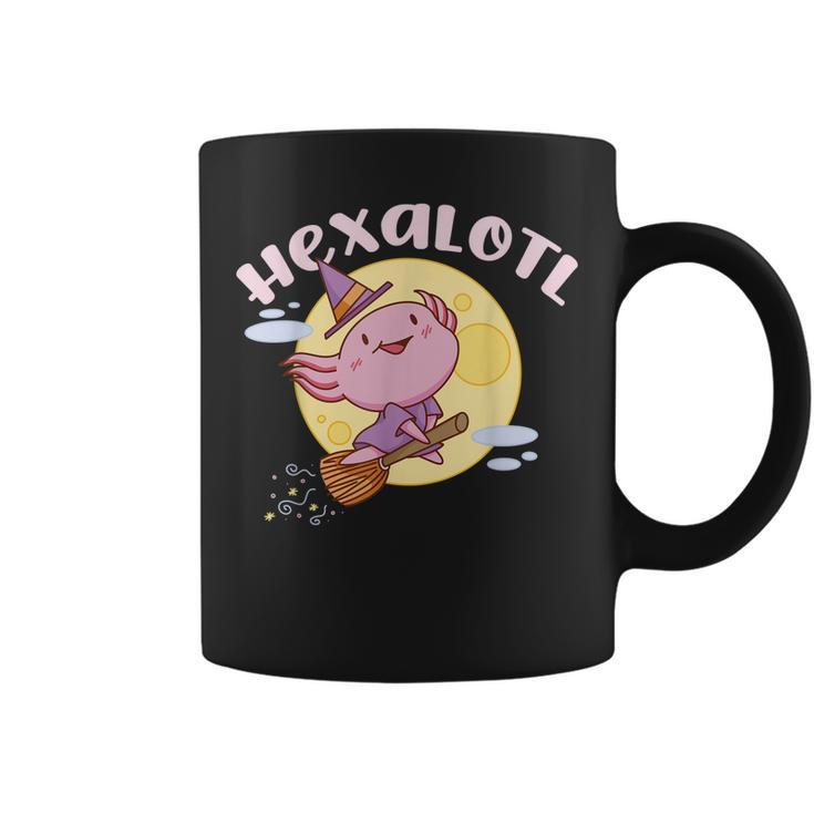 Hexalotl Funny Axolotl Witch Halloween Kawaii Meme  Coffee Mug