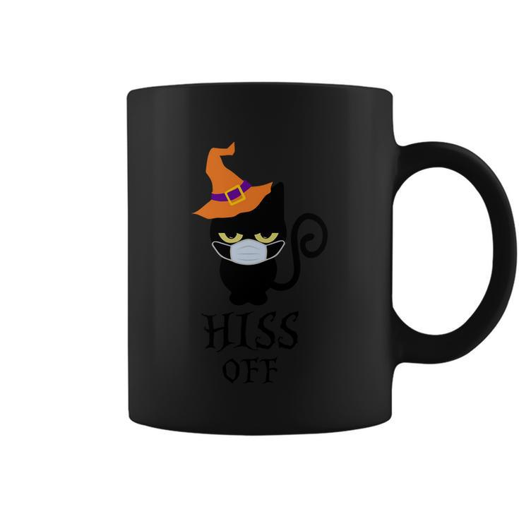 Hiss Off Cat Witch Hat Halloween Quote Coffee Mug