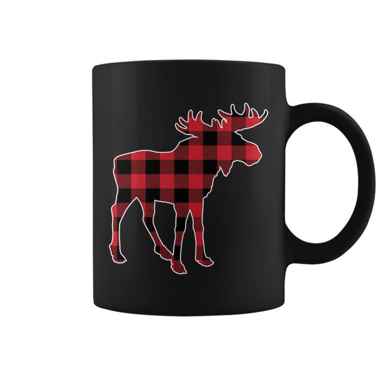 Holiday Plaid Moose Coffee Mug