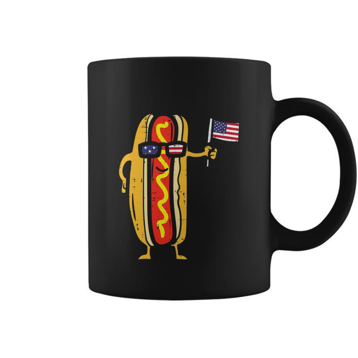 Hotdog Sunglasses American Flag Funny 4Th Of July Coffee Mug