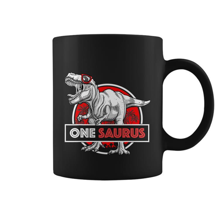 I Am One Saurus 1 Year Old Trex For Boys 1St Birthday Coffee Mug