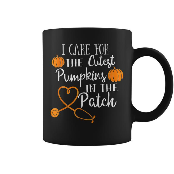 I Care For The Cutest Pumpkins In The Patch Nurse Fall Vibes  Coffee Mug