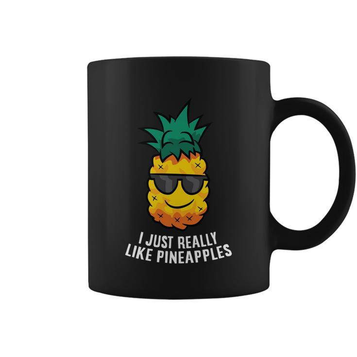 I Just Really Like Pineapples Cute Pineapple Summer Cute Gift Graphic Design Printed Casual Daily Basic Coffee Mug