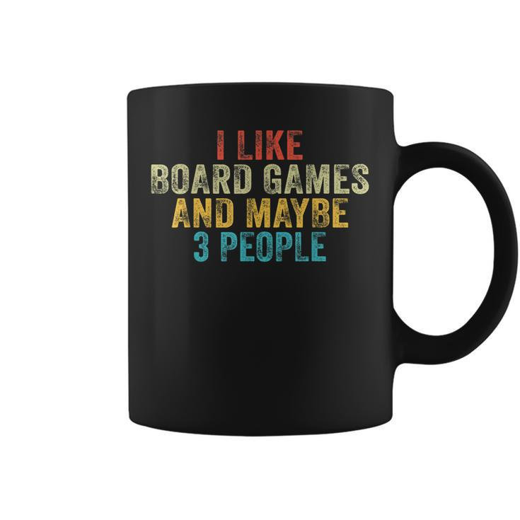 I Like Board Games And Maybe 3 People Funny Game Lover Retro  Coffee Mug