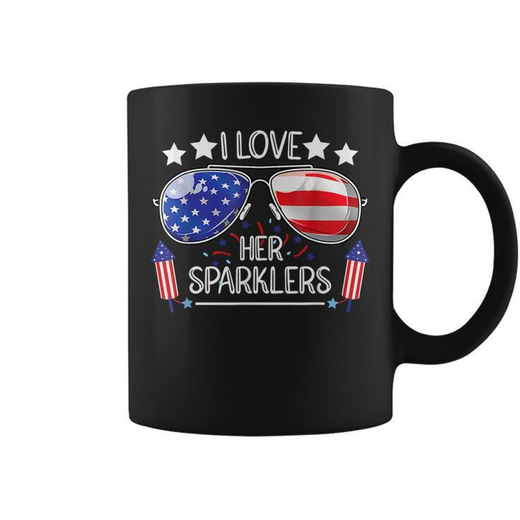 I Love Her Sparklers Matching Couple 4Th Of July Sunglasses Coffee Mug