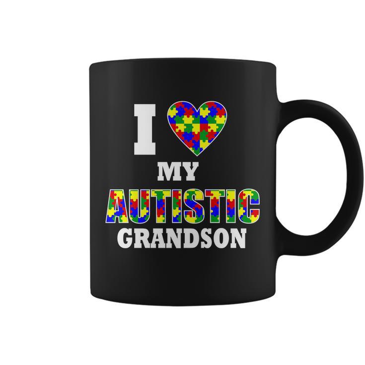 I Love My Autistic Grandson Autism Coffee Mug