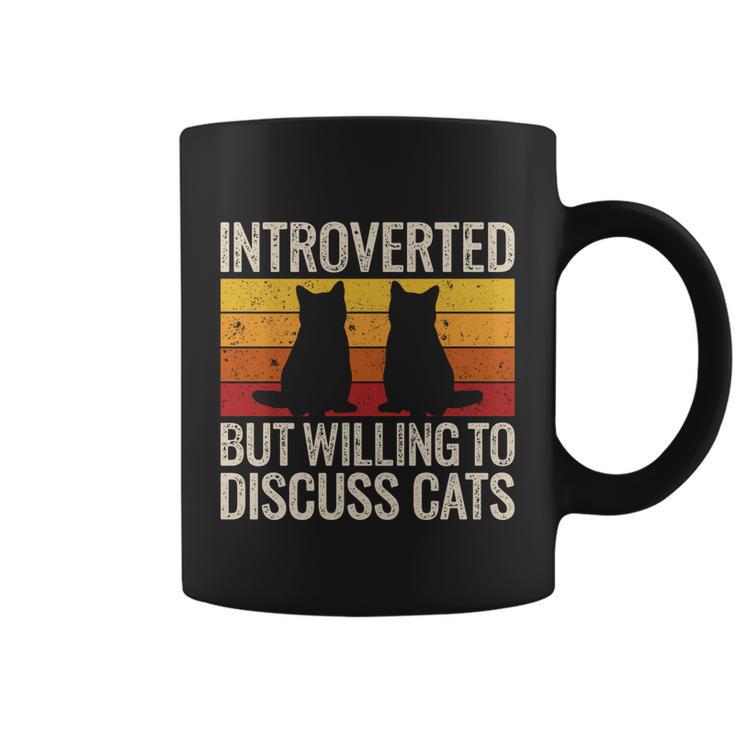 Introverted But Willing To Discuss Cats Funny Introverts Gift Coffee Mug