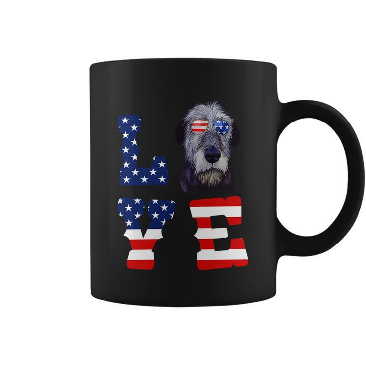 Irish Wolfhound Love Dog American Flag 4Th Of July Usa Funny Gift Coffee Mug