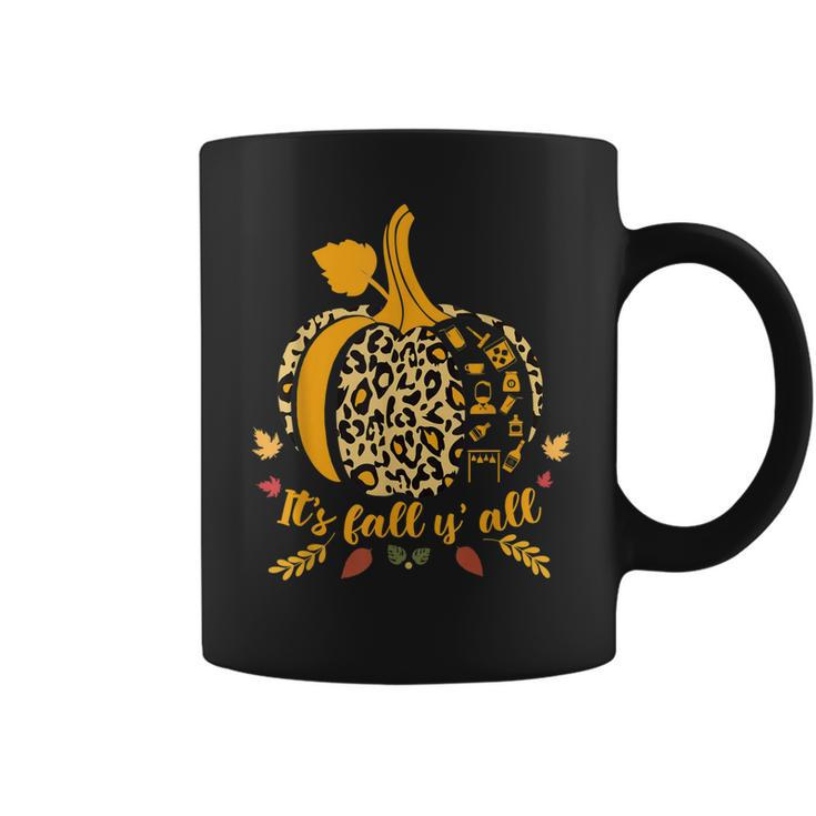 It’S Fall Y’All Leopard Print Pumpkin Bartender Halloween  Coffee Mug